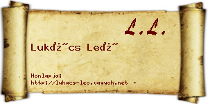 Lukács Leó névjegykártya
