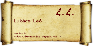 Lukács Leó névjegykártya