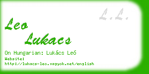 leo lukacs business card