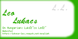 leo lukacs business card